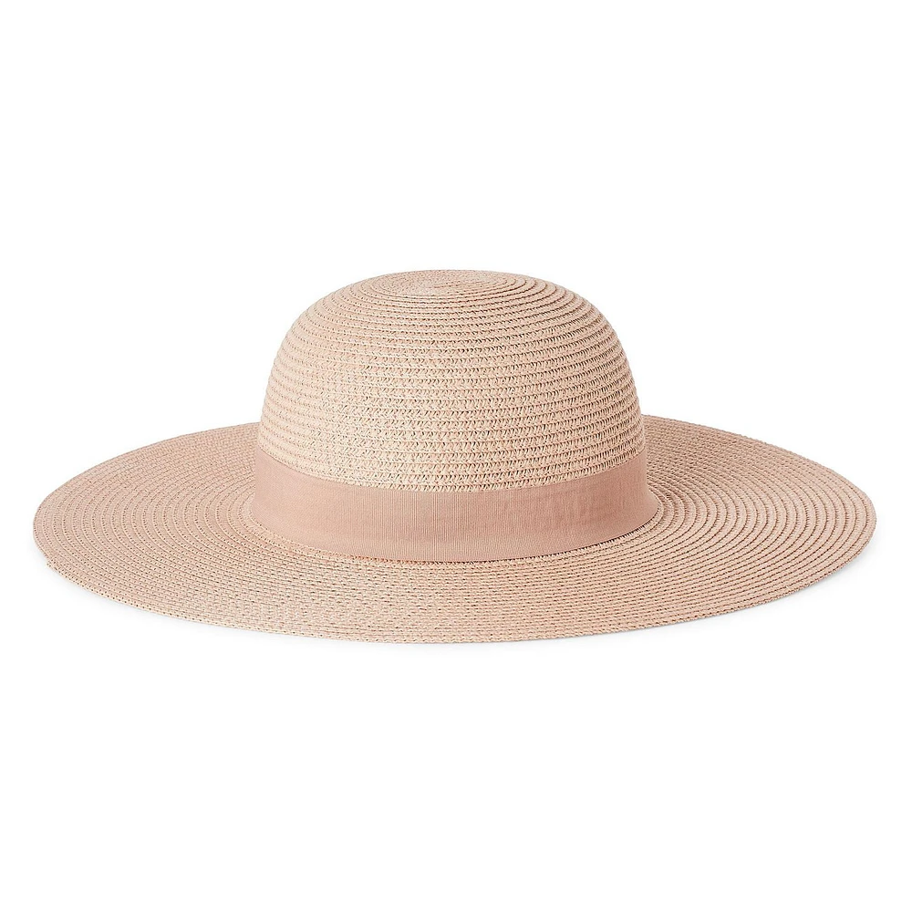 Time and Tru Women's Straw Panama Hat