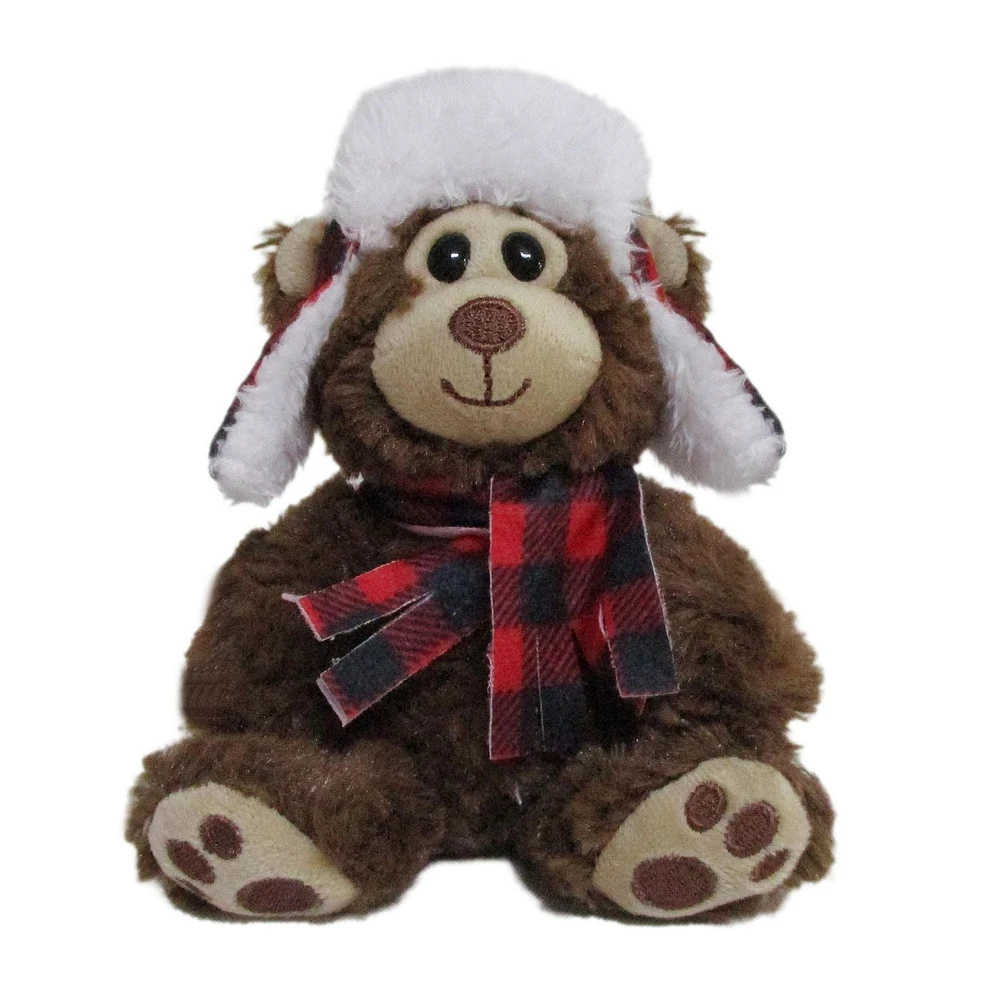 HOLIDAY TIME PLUSH TEDDY BEAR BROWN, 5INCH