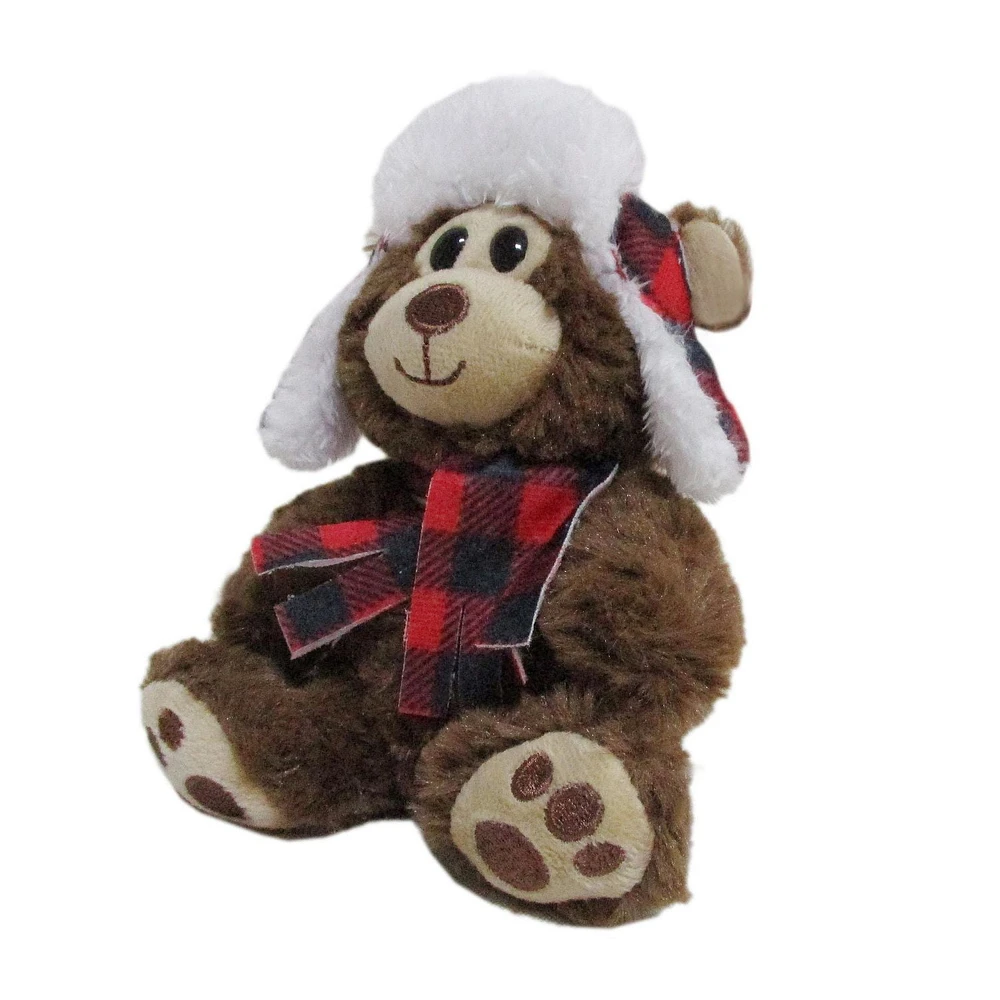 HOLIDAY TIME PLUSH TEDDY BEAR BROWN, 5INCH