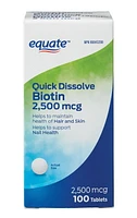 Equate Quick Dissolve Biotin 2,500mcg, 100 Tablets