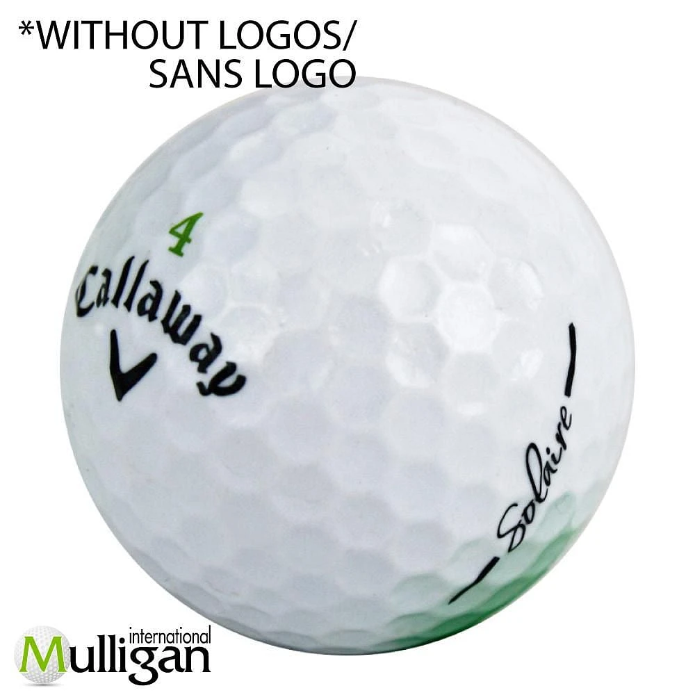 Mulligan - 48 Callaway HEX solaire 5A No logo Recycled Used Golf Balls, White