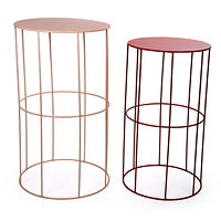 Truu Design Vibrant Pink Nesting Coffee End Tables