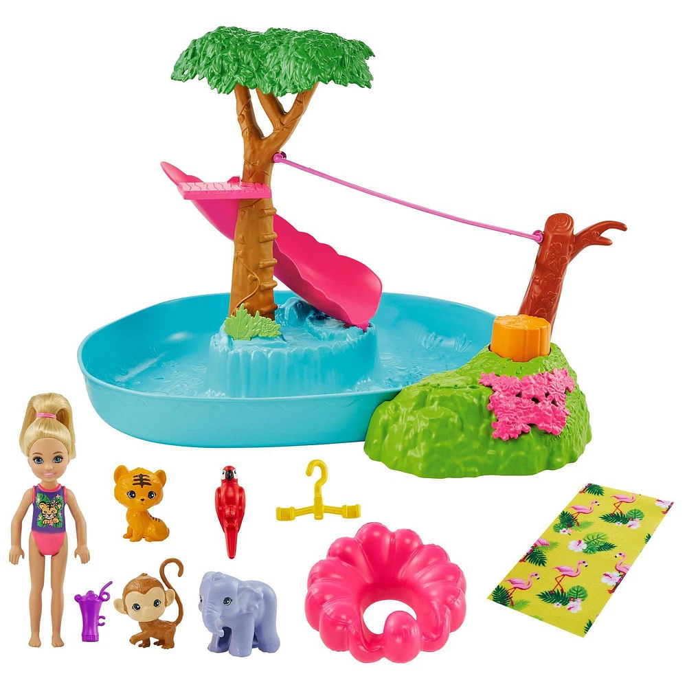 Barbie and Chelsea The Lost Birthday Splashtastic Pool Surprise Playset