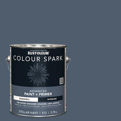 Rust-Oleum Colour Spark™ Peinture + Apprêt, Intérieur Coquille d'oeuf, Marine Stellaire 3,78L 3,78L