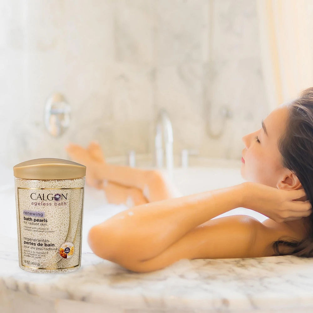 Calgon Ageless Bath Renewing Bath Pearls for Radiant Skin, 453 g