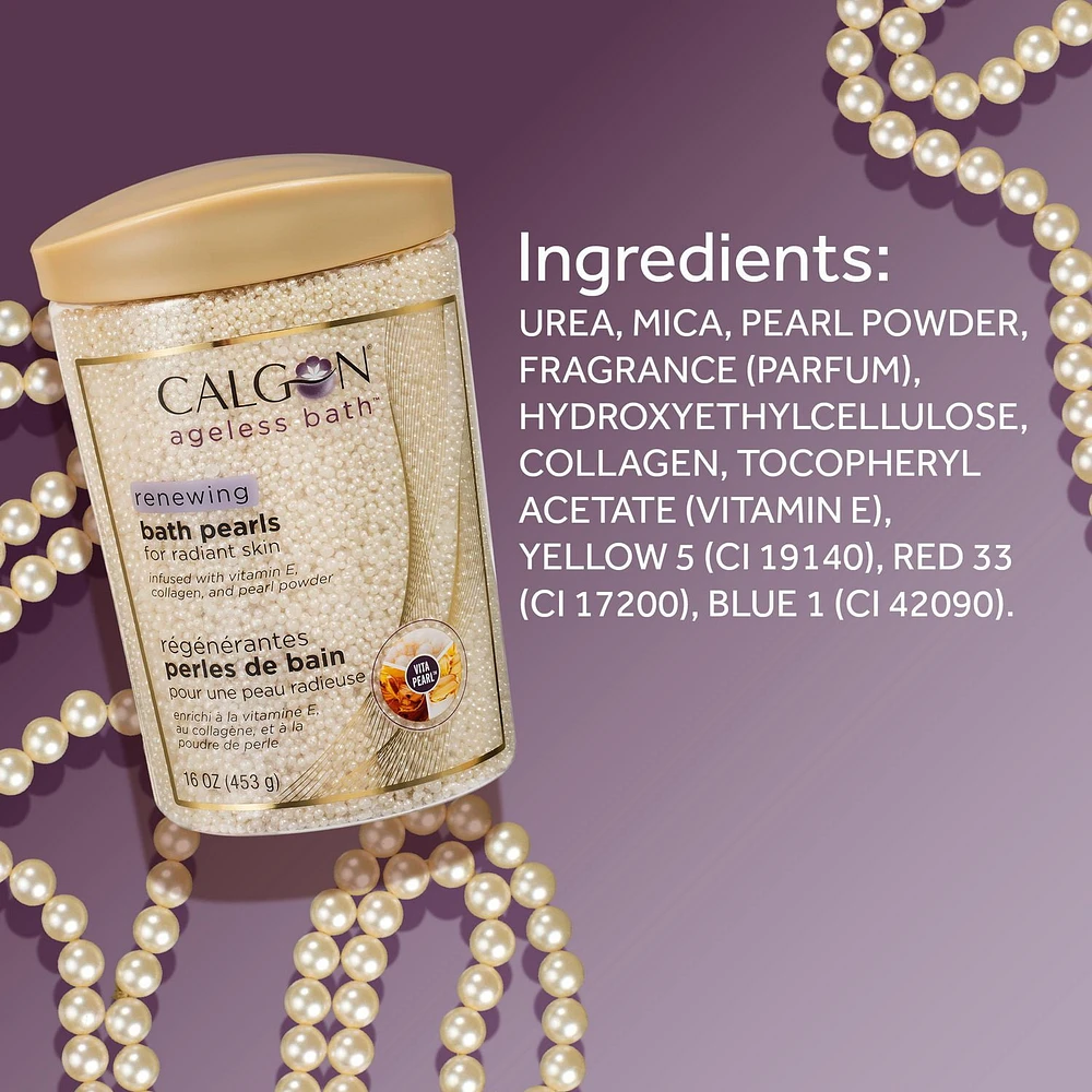 Calgon Ageless Bath Renewing Bath Pearls for Radiant Skin, 453 g