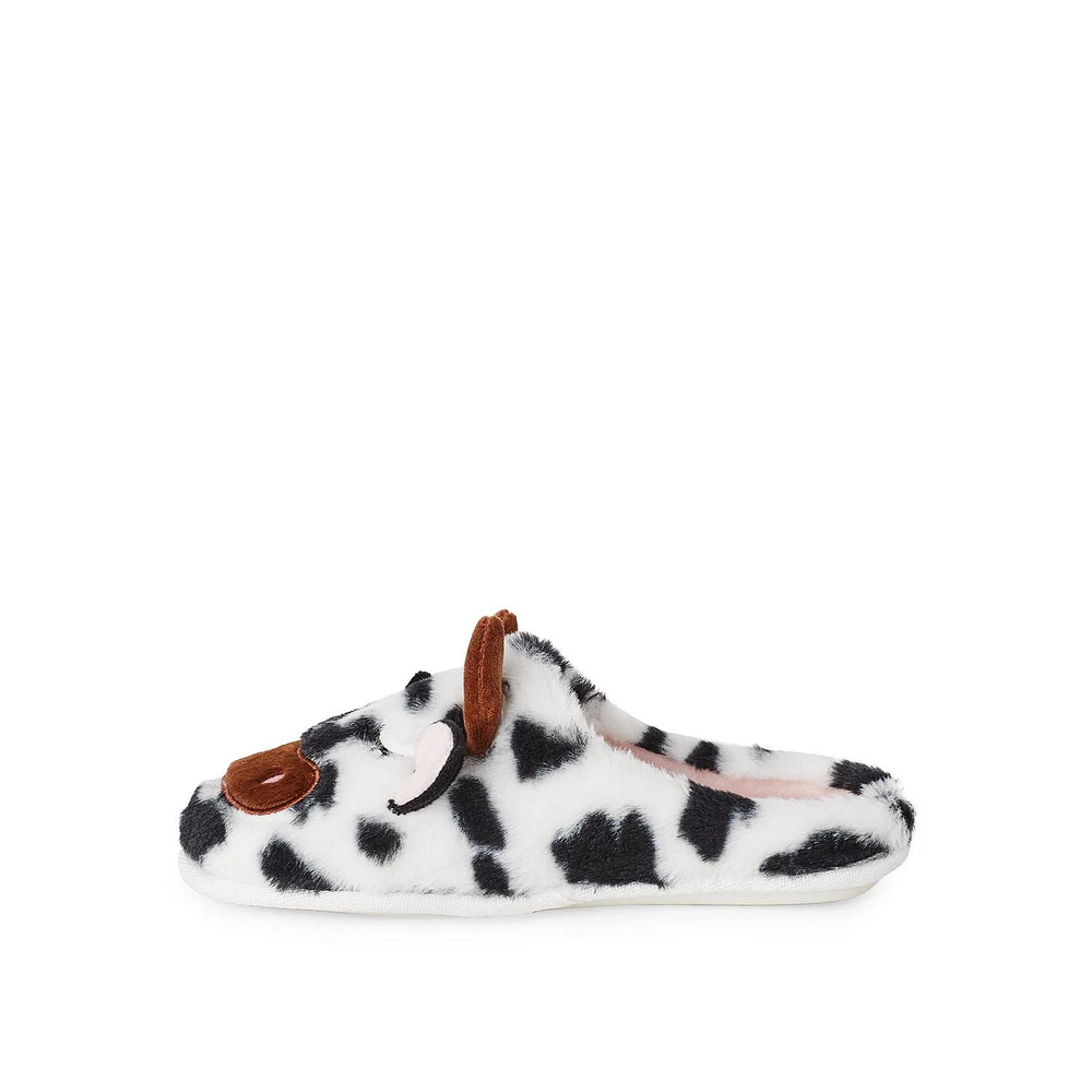 Time and Tru Women's Cow Slippers, Sizes 5-10