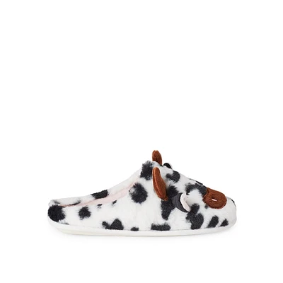 Time and Tru Women's Cow Slippers, Sizes 5-10