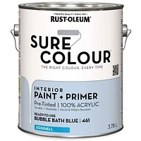 Rust-Oleum Sure Colour™ Paint + Primer, Interior Eggshell, Bubble Bath Blue 3.78 L, 3.78 L