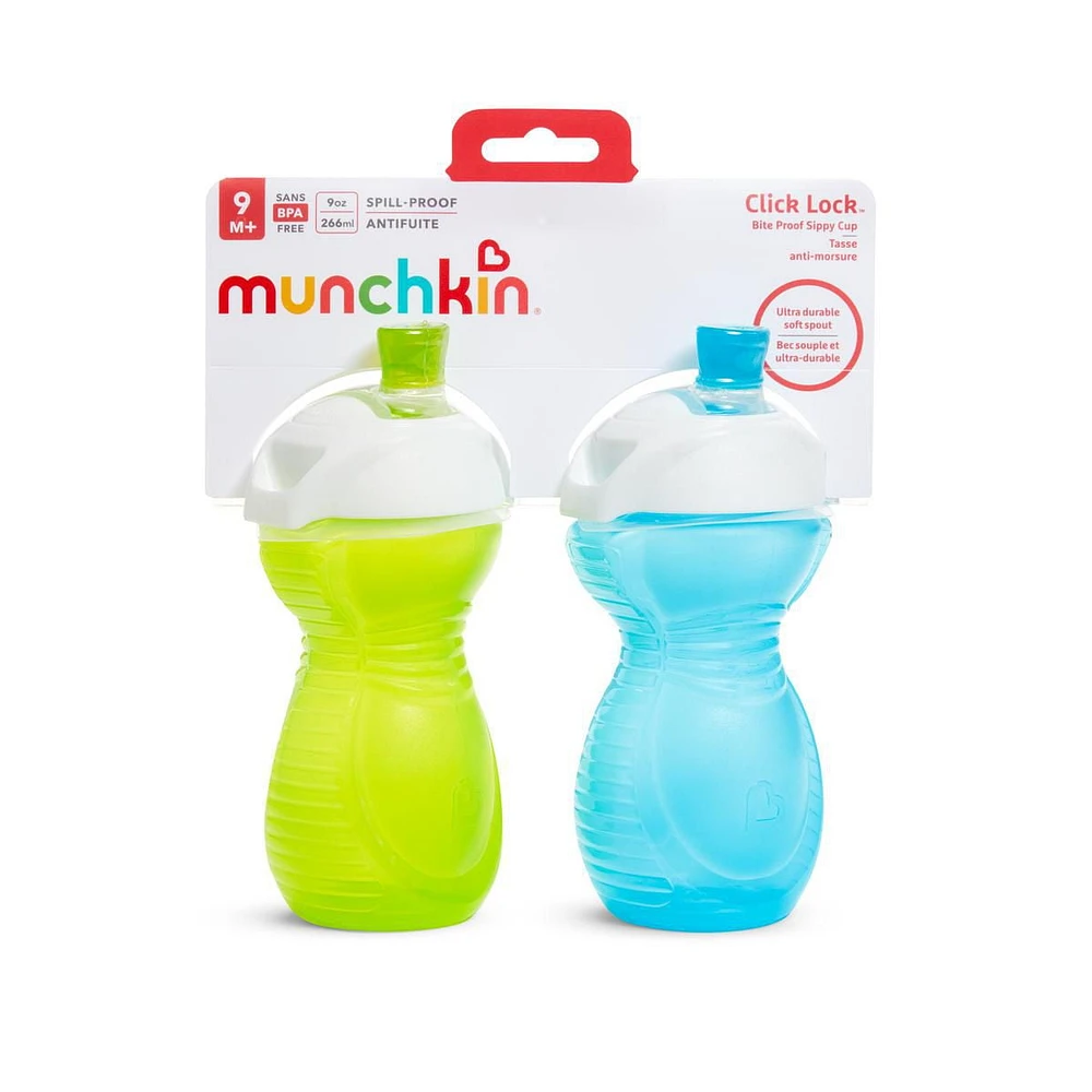 Munchkin Click Lock™  9oz Bite Proof Sippy Cup, 2 pack