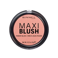 Rimmel Maxi Blush Powder, lightweight formula, highly pigmented micro-fine powders, captivating glow, 100% Cruelty-Free, A showstopping blush powder