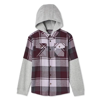 George Boys' Hooded Flannel Shirt