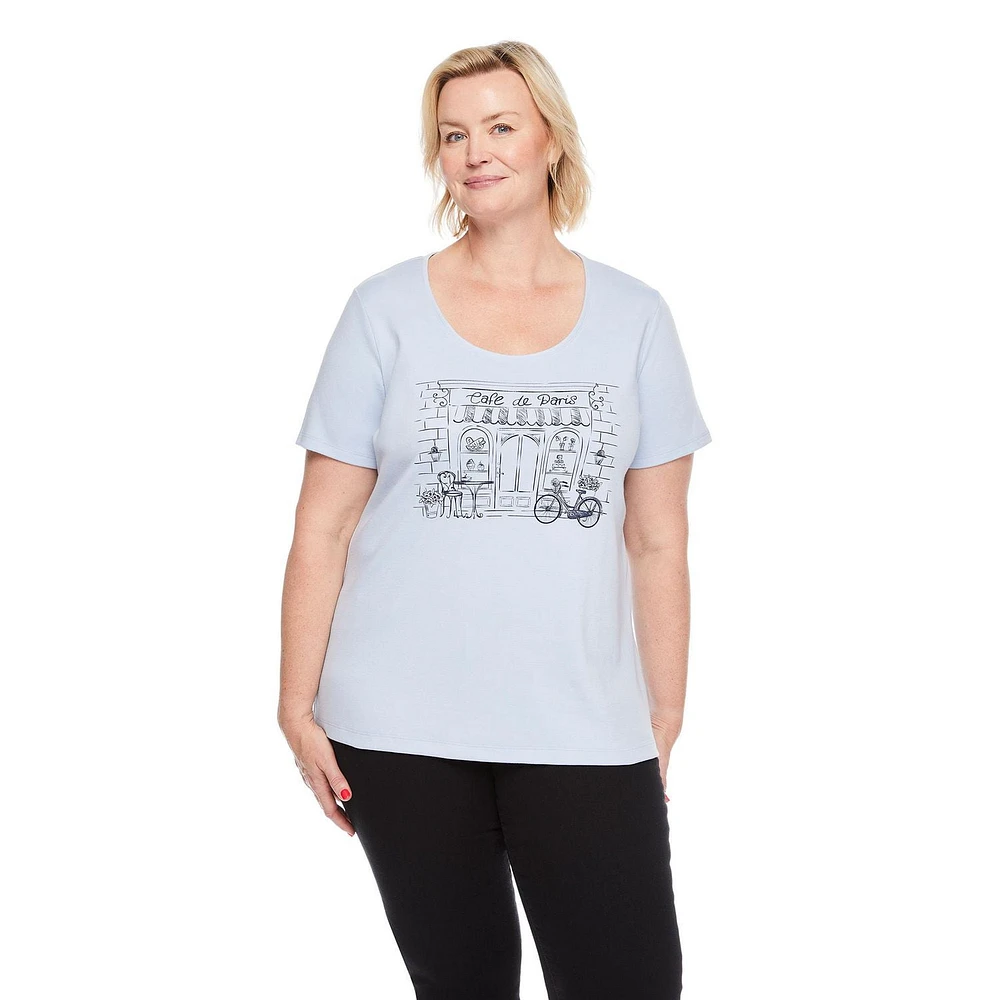 Iyla Women's Plus Interlock Crew Neckline Tee