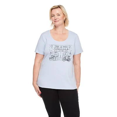 Iyla Women's Plus Interlock Crew Neckline Tee