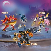 LEGO NINJAGO Cole’s Elemental Earth Mech Mini Ninja Toy, Customizable Action Figure Adventure Toy with Cole and Wolf Warrior Minifigures, Ninja Gift for Boys, Girls and Kids Ages 7 and Up, 71806, Includes 235 Pieces, Ages 7+