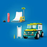 LEGO City Emergency Ambulance and Snowboarder Toy Vehicle Playset for Kids, Boarder and Paramedic Minifigures, Imaginative Pretend Play Winter Toy for Boys and Girls Ages 4 and Up, 60403, Includes 79 Pieces, Ages 4+