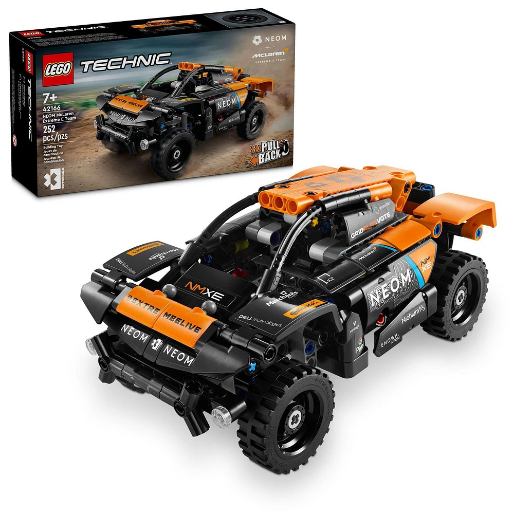 LEGO Technic NEOM McLaren Extreme E Race Car, Off-Road Pull Back Car Toy for Action Vehicle Role Play, Cool Toy for 7 Year Olds, McLaren Car Toy Gift Idea for Boys, Girls and Kids, 42166, Includes 252 Pieces, Ages 7+