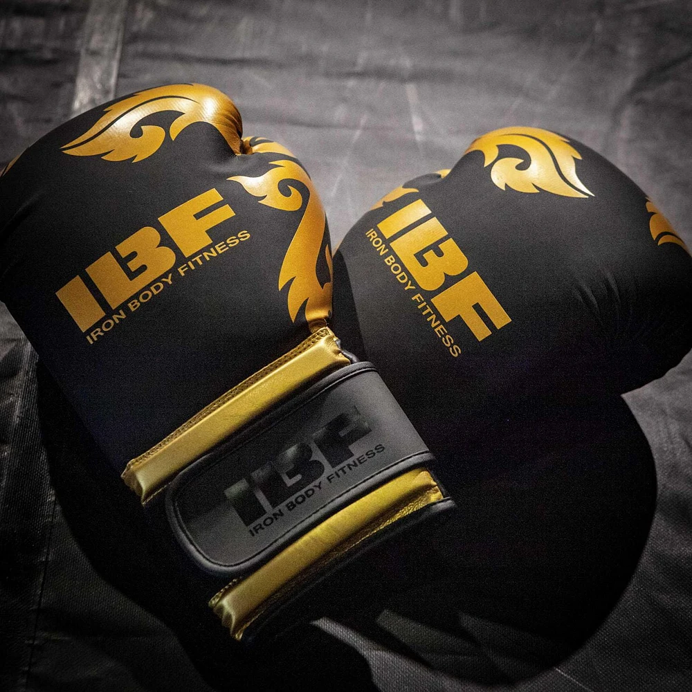 IBF Thai Series Boxing Gloves  - 10 oz. - Black & Gold