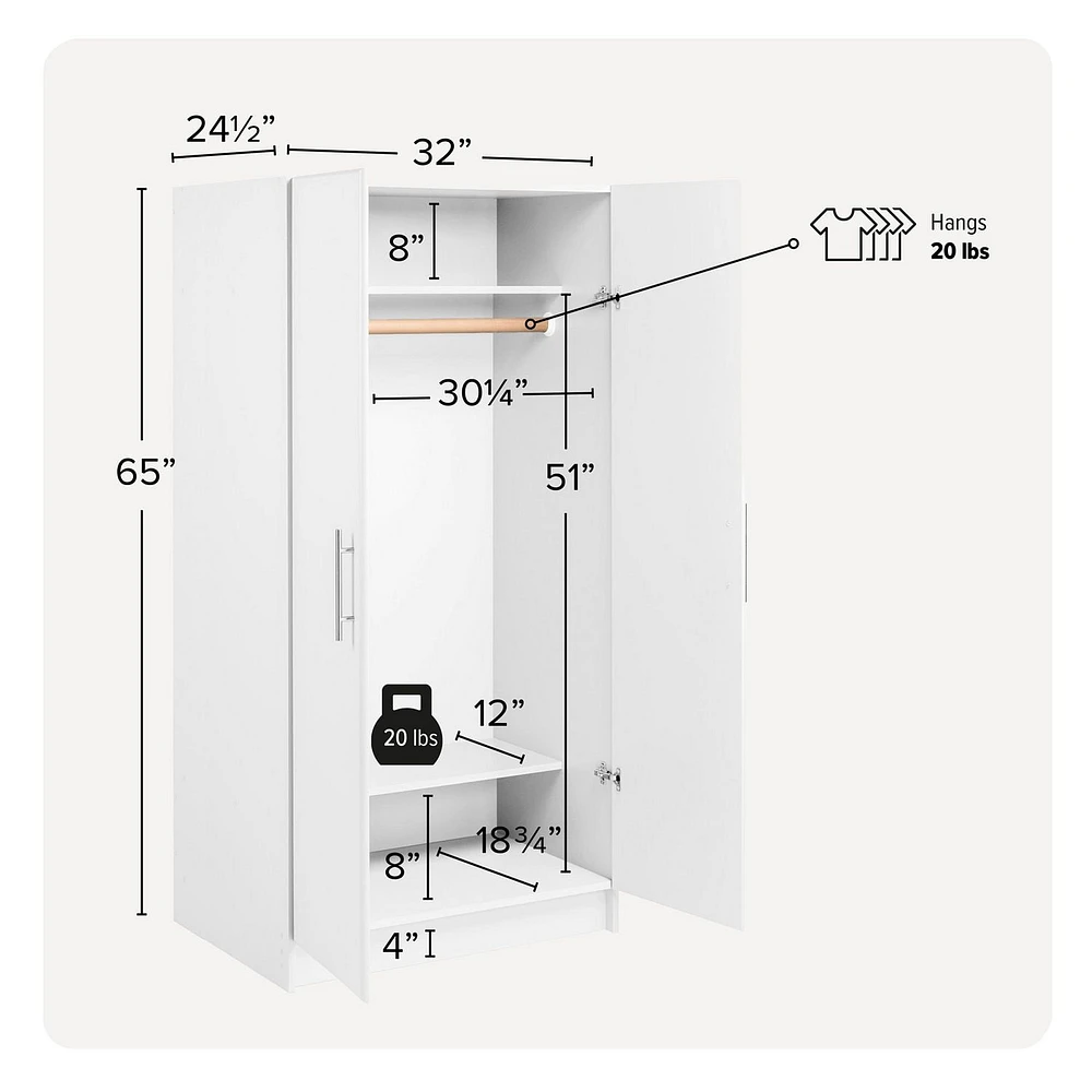 Elite 32" Wardrobe Cabinet