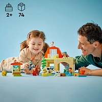 LEGO DUPLO Town Caring for Animals at the Farm Learning Toy for Toddlers, Farmhouse with Horse, Cow and Chicken Figures, Farm Playset, Educational Set for Toddlers Ages 2 and Up, 10416