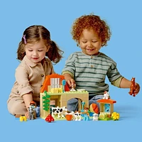 LEGO DUPLO Town Caring for Animals at the Farm Learning Toy for Toddlers, Farmhouse with Horse, Cow and Chicken Figures, Farm Playset, Educational Set for Toddlers Ages 2 and Up, 10416