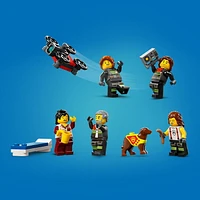 LEGO City Fire Station with Fire Truck Toy, Action Packed Fire Station Toy Playset, Birthday Gift Idea for Kids Ages 6 and Up who Love Pretend Play Toys, Includes a Dog Figure and 5 Minifigures, 60414, Includes 843 Pieces, Ages 6+