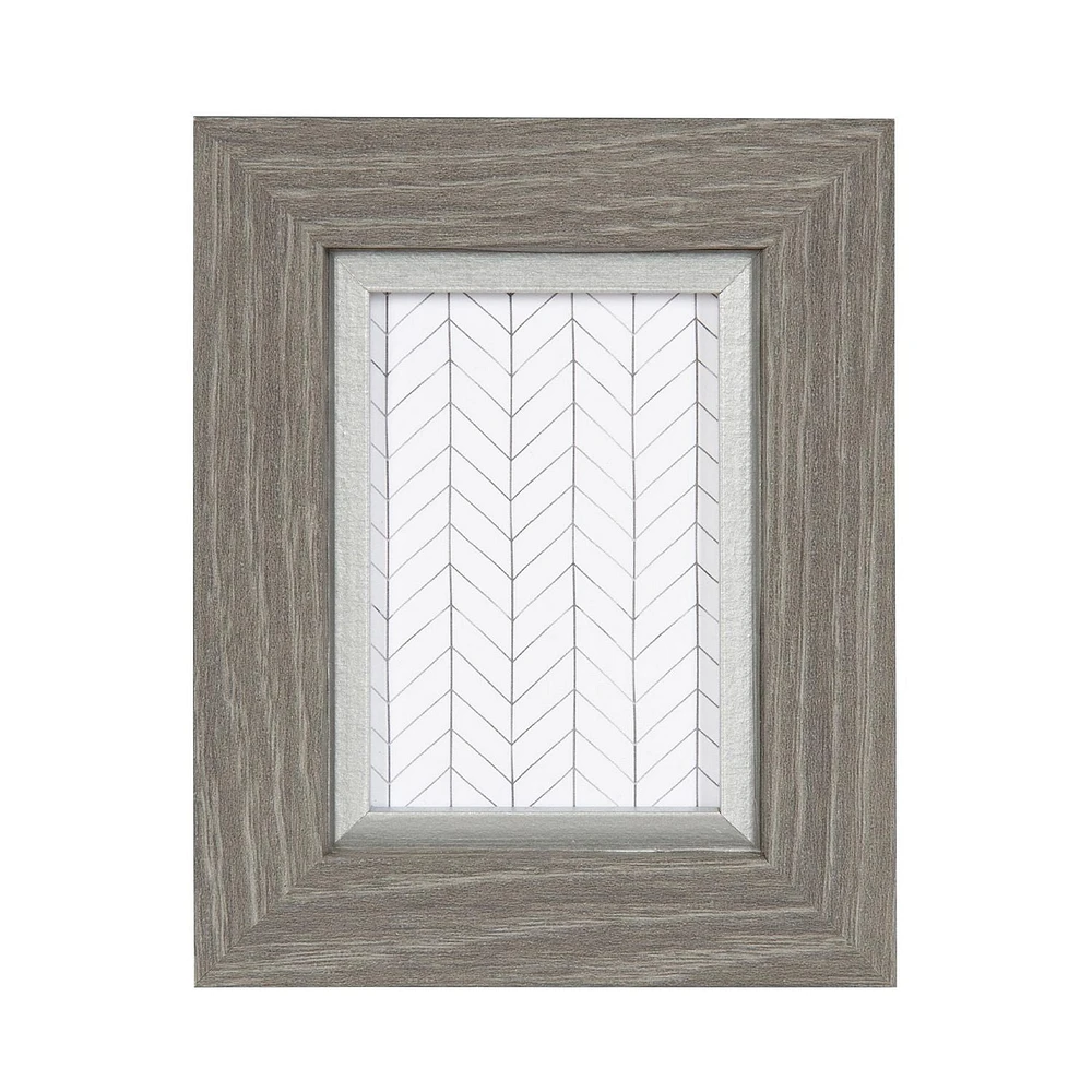 Two Tone Mini Frame with 2.5 x 3.5in Photo Opening, Gray with silver accent