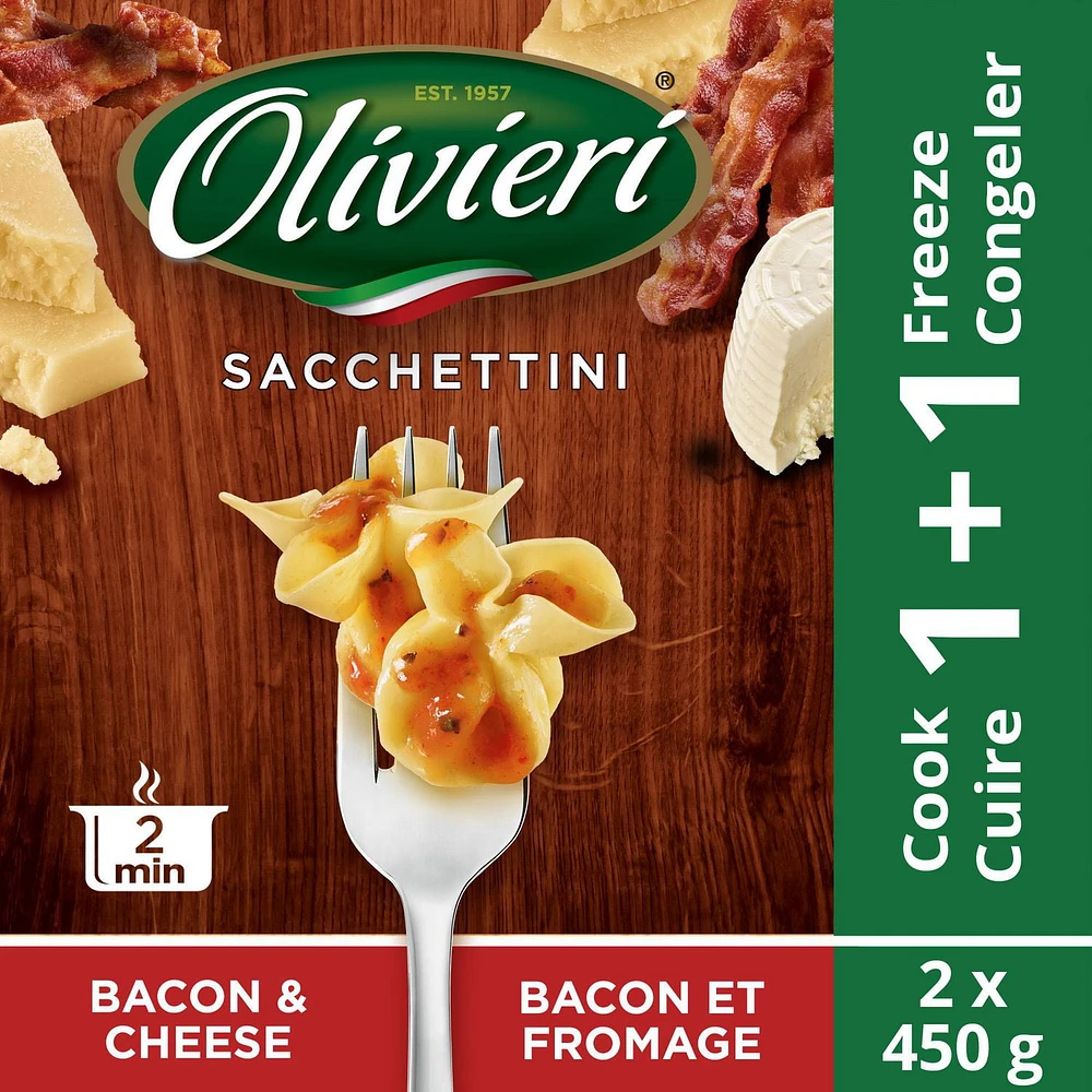 Olivieri Bacon Cheese Fresh Sacchettini Pasta