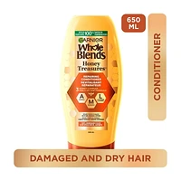 Garnier Whole Blends Honey Treasures Repairing Conditioner for Damaged and Dry Hair, 650 mL