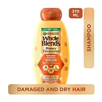 Garnier Whole Blends Honey Treasures Repairing Shampoo, For Damaged and Dry Hair, 370 mL