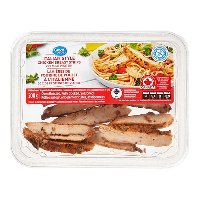 Great Value Lanières de poitrine de poulet à l'italienne 200 g