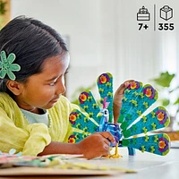 LEGO Creator 3 in 1 Exotic Peacock Toy, Transforms from Peacock to Dragonfly to Butterfly Toy, Play-and-Display Gift Idea for Boys and Girls Ages 7 Years Old and Up, Bird Toy, 31157, Includes 355 Pieces, Ages 7+