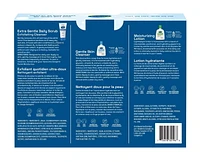 Ensemble-cadeau de soins essentiels doux pour la peau Cetaphil — Ensemble-cadeau de nettoyant doux pour la peau, exfoliant quotidien ultra-doux et lotion hydratante | Idéal pour la peau sensible | Recommandé par les dermatologues Ensemble-cadeau de 3 articles