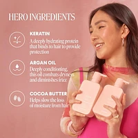 MONDAY Haircare Shampooing réparateur à la kératine, à l'huile d'argan et au beurre de cacao 354mL Pour les cheveux secs, abîmés et épuisés 354 ml Avec Kératine