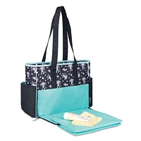 Baby Boom Monkey Zip Front Tote Diaper Bag - Black