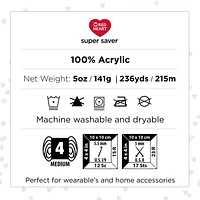 Red Heart® Super Saver® Yarn, Stripes, Acrylic #4 Medium, 5oz/141g, 236 Yards, Durable yarn, wide color range