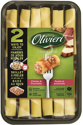 Olivieri Fresh Cannelloni Chicken Prosciutto, Fresh Pasta, 540 g