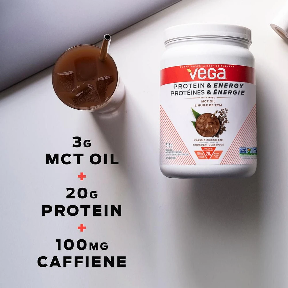 Vega Protein & Energy Vanilla Bean - Plant Based Vegan Protein Powder