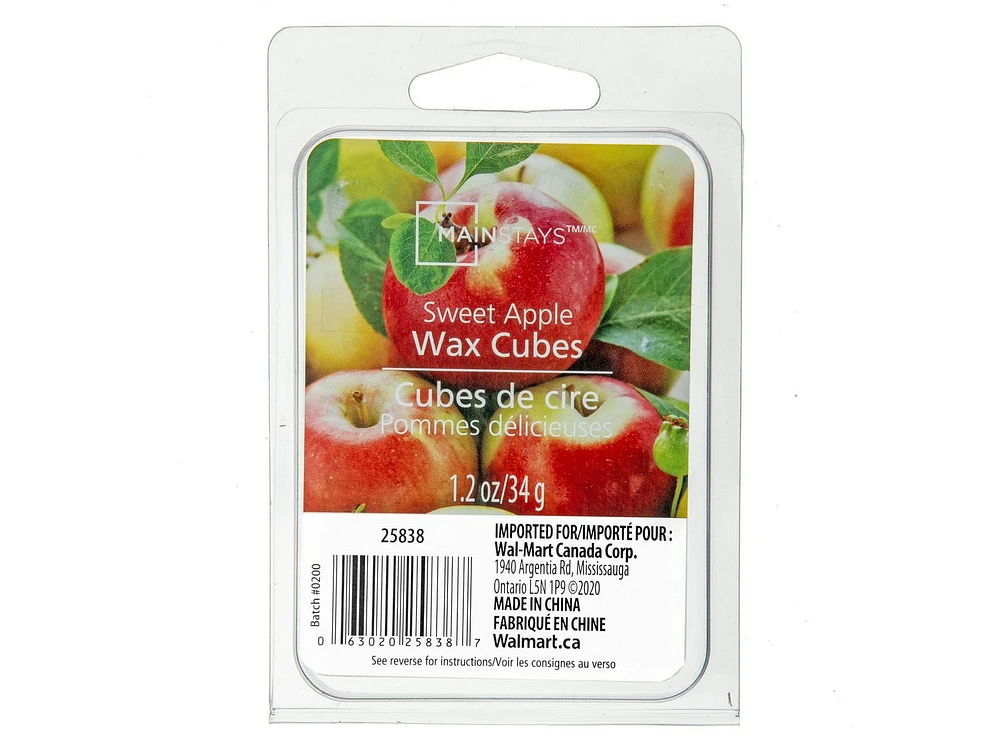 MAINSTAYS SWEET APPLE SCENTED WAX MELTS, 1.2oz / 34 grams