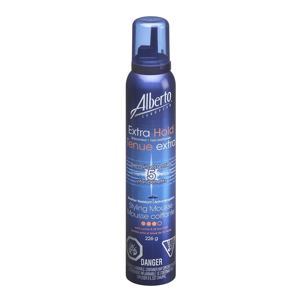 Alberto European Extra Hold Unscented Mousse, 226 g Mousse