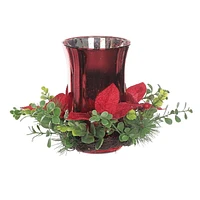 Christmas 8in Glass Candle Holder