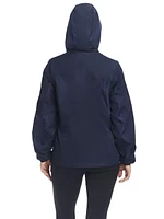 Details Women's Windbreaker With Striped Lining Trim Inside of Hood & Yoke