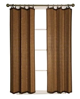 Versailles' Bamboo Wood Ring Top Curtain Panel Set 40in x 63in