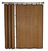 Versailles' Bamboo Wood Ring Top Curtain Panel Set 40in x 63in