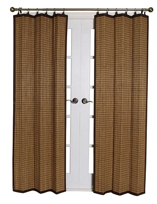 Versailles' Bamboo Wood Ring Top Curtain Panel Set 40in x 84in