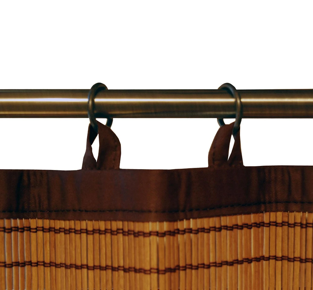 Versailles' Bamboo Wood Ring Top Curtain Panel Set 40in x 63in