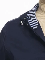 Details Women's Windbreaker With Striped Lining Trim Inside of Hood & Yoke