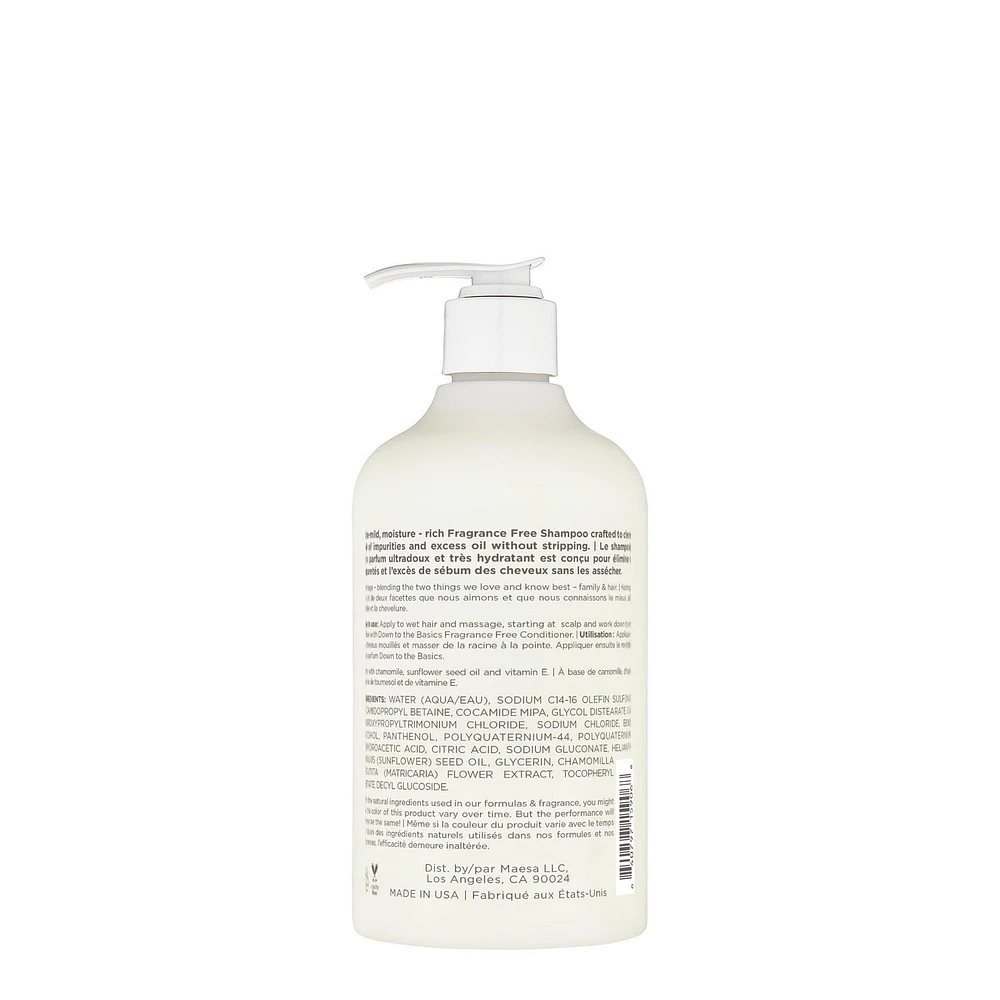 Down to the Basics Fragrance Free Shampoo, Fragrance free shampoo