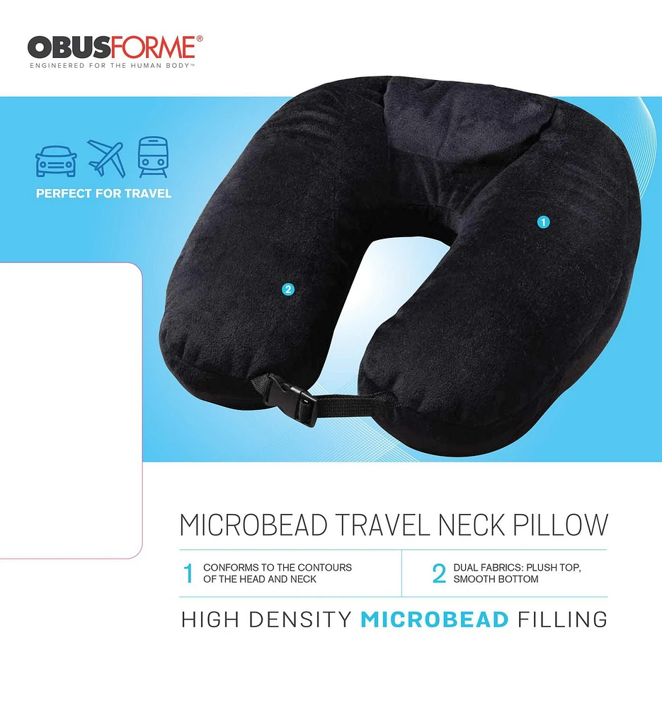 Obusforme Oreiller Cervical de Voyage Microbead
