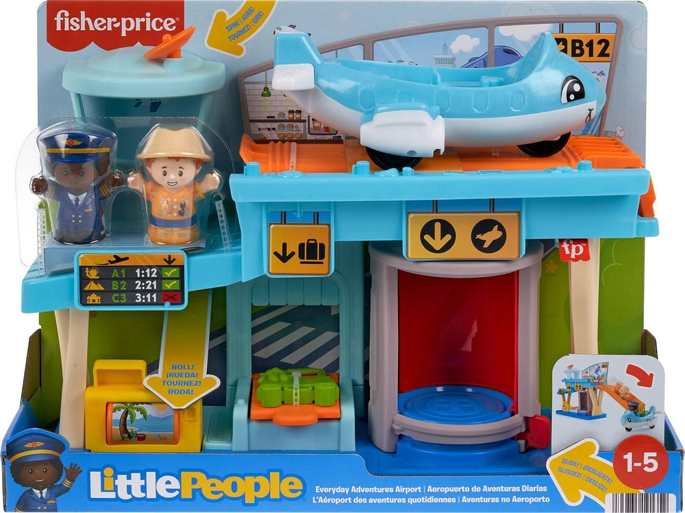 Fisher-Price Little People Everyday Adventures Airport Toddler Playset, Airplane & 3 Play Pieces, Ages 1-5